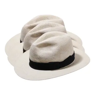 Panamahut Fedora gehäkelt fein mit Rebsband