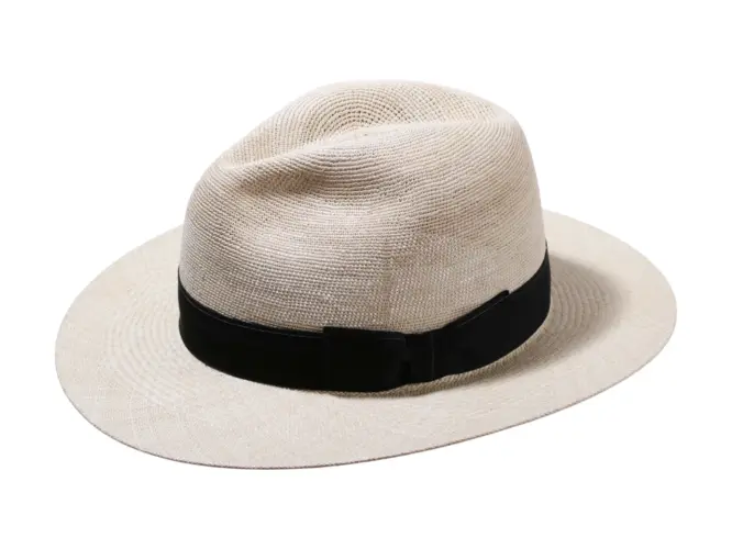 Panamahut Fedora gehäkelt fein mit Rebsband