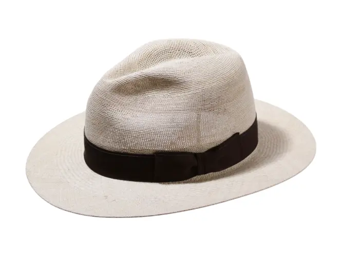 Panamahut Fedora gehäkelt fein mit Rebsband