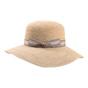 Damen Strohhut Cloche Raffia gehäkelt