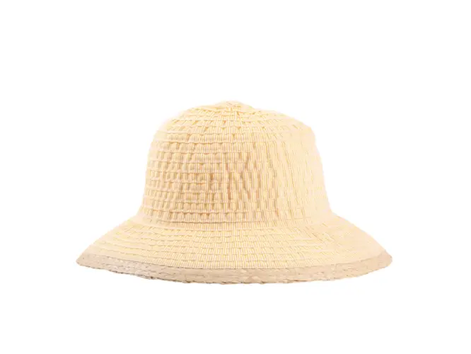 Damen Sommerhut Cloche aus Bänder in Gelb