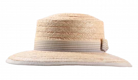 Damen Strohhut Cloche mit Einfassung