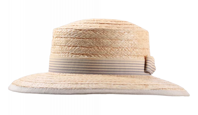Damen Strohhut Cloche mit Einfassung