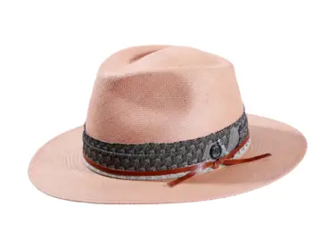 Panamahut Fedora Bohem mit dekorativem Textil- und Lederband