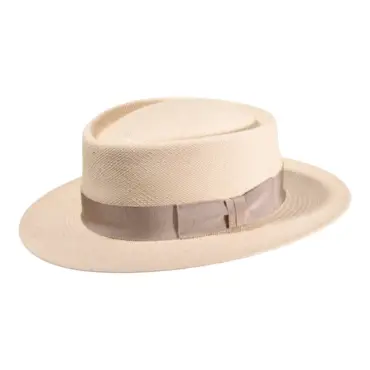 Panamahut Spanier Style aus naturfarbenem Panamastroh mit Rebsband