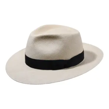 Panamahut Fedora Bogart Brisa mit schwarzem Rebsband