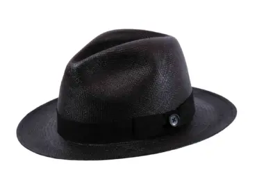 Panamahut Fedora Youth Brisa natur Braun, Schwarz mit Hutband aus Rebs