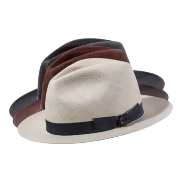 Panamahut Fedora Youth Brisa natur mit jeansblauem Rebsband