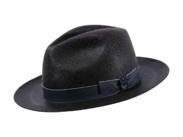 Panamahut Fedora Youth Brisa natur mit jeansblauem Rebsband
