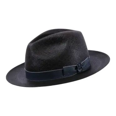 Panamahut Fedora Youth Brisa natur mit jeansblauem Rebsband