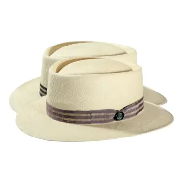 Panamahut Spanier Leinenband natur navy oder lila gestreift