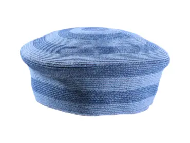 Béret aus Hanf und Paper mit Streifen in Naturtönen