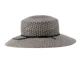 Panamahut Cloche mit Rhomboid-Muster in Schwarz-Weiß