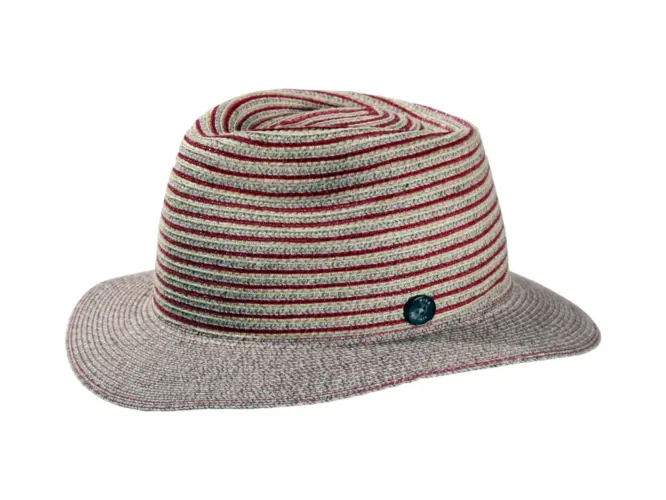 Player-Strohhut aus Raffia mit Stoffband und Diamantkrone
