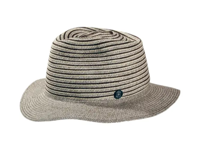 Player-Strohhut aus Raffia mit Stoffband und Diamantkrone