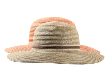 Damenhut Cloche Mélange aus 100% Papier in Senf-Mélange und Orange-Mélange.