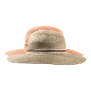 Damenhut Cloche Mélange aus 100% Papier in Senf-Mélange und Orange-Mélange.