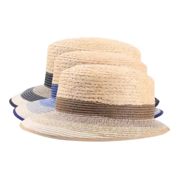 Sommerhut „Liegestuhlhut Multicolor“ mit Streifendesign in Schwarz, Beige und Jeans