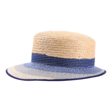 Sommerhut „Liegestuhlhut Multicolor“ mit Streifendesign in Schwarz, Beige und Jeans