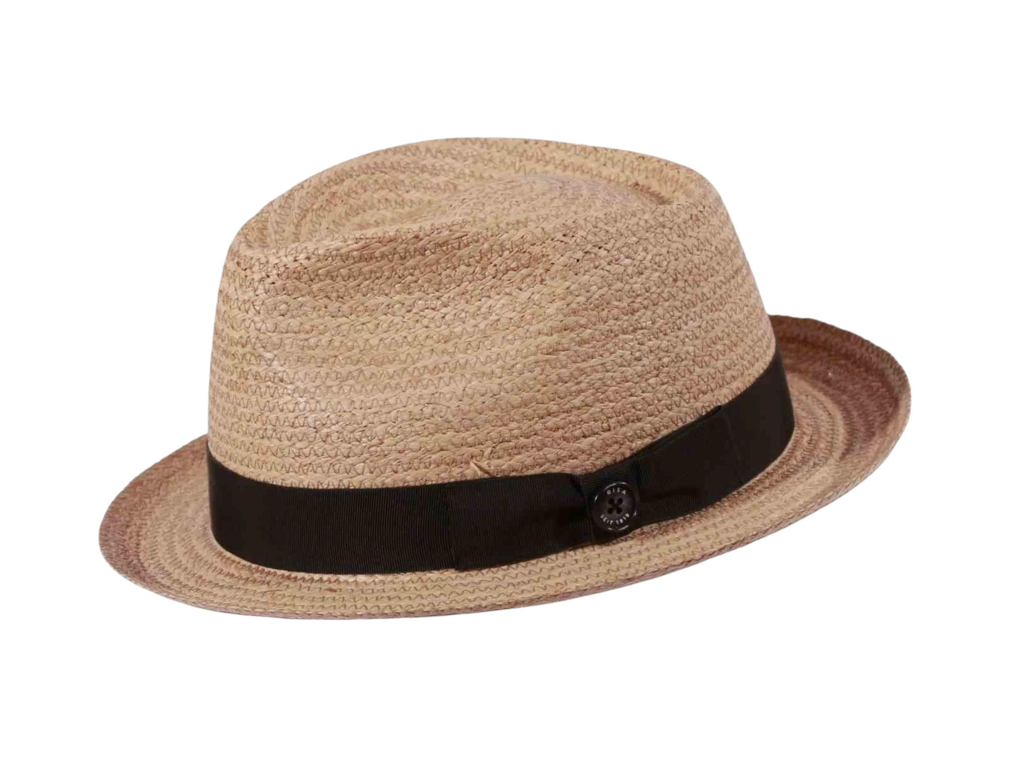Sommerlicher Player-Hut aus feinem Raffia mit Rebsband in Schwarz, Burgund, Marine, Olive