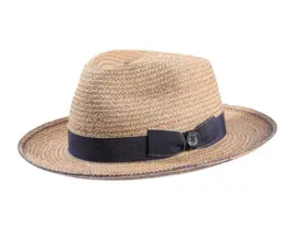Fedora Sommerhut aus Raffia mit Jeansgarnitur