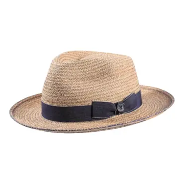 Fedora Sommerhut aus Raffia mit Jeansgarnitur