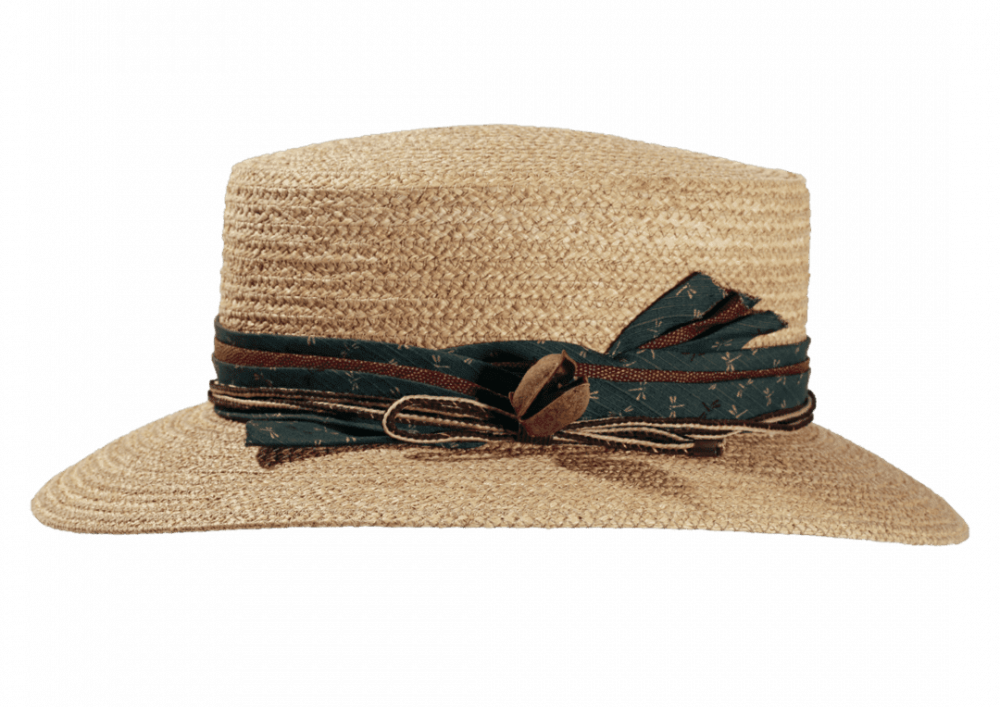 Sommerhut Boater Rugged Style Raffia