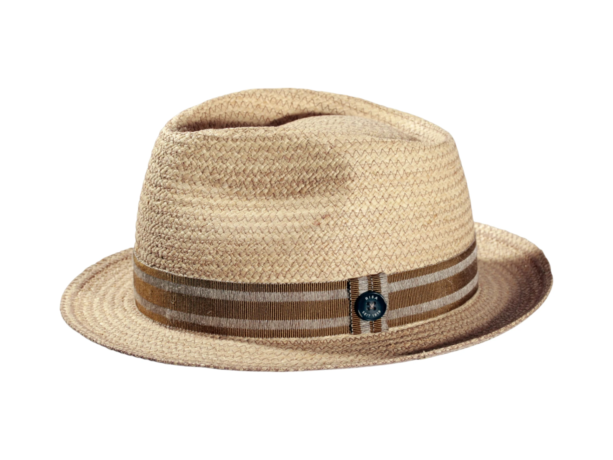 Player Strohhut aus Raffia mit Leinenband in Natur