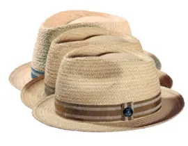 Player Strohhut aus Raffia mit Leinenband in Natur