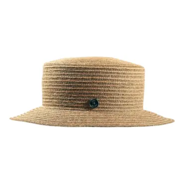 Sommerhut Cloche Goldbraun mit Qualitätsknopf