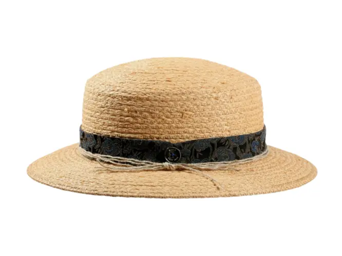Cloche mit Aufschlag Raffia und Hanfschnur – Bild 2