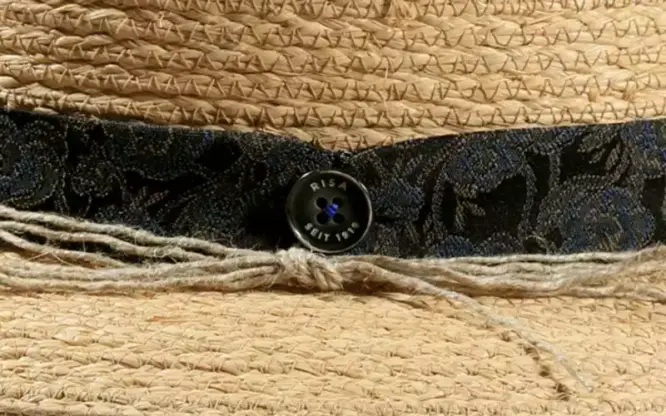 Cloche mit Aufschlag Raffia und Hanfschnur – Bild 3