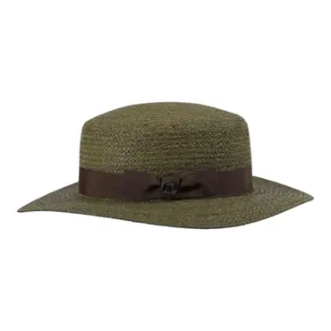 Damen Sommerhut Cloche aus Raffia in Schwarz mit Rebsband