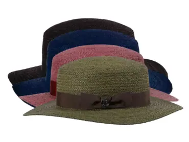 Damen Sommerhut Cloche aus Raffia in Schwarz mit Rebsband