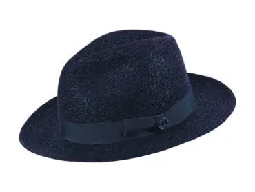 Strohhut Fedora aus Raffia in Schwarz, Burgund, Olive oder Marine
