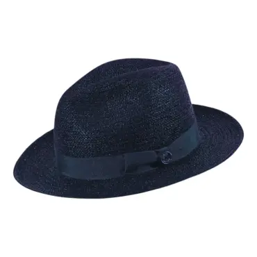 Strohhut Fedora aus Raffia in Schwarz, Burgund, Olive oder Marine