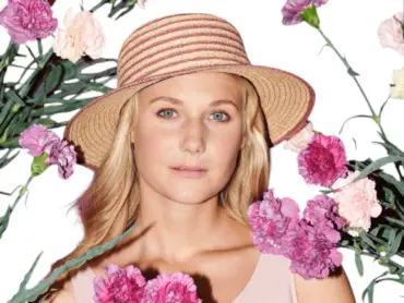 Damenhut Cloche aus Raffia mit zweifarbigen Streifen
