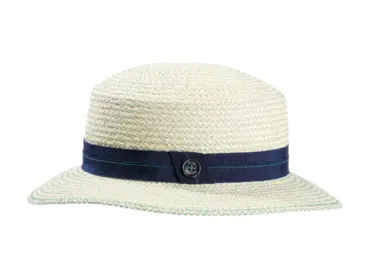Damen Sommerhut aus Raffia in Cloche-Form mit Groisgrain-Garnitur
