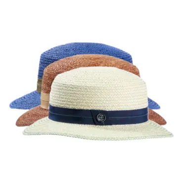 Damen Sommerhut aus Raffia in Cloche-Form mit Groisgrain-Garnitur