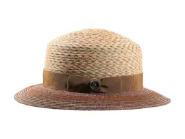 Damenhut Cloche in Bronze mit Schleife aus Rebsband