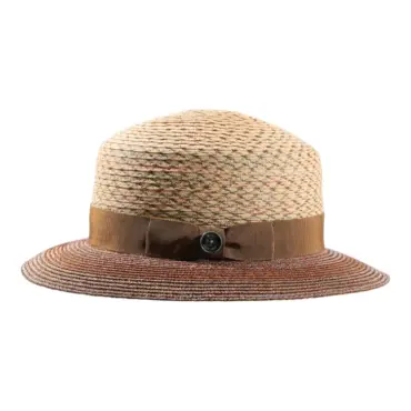 Damenhut Cloche in Bronze mit Schleife aus Rebsband