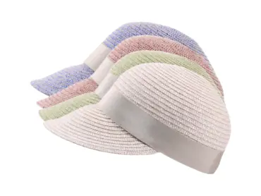 Damen Sommer-Cap aus Leinen mit beigem Ripsband