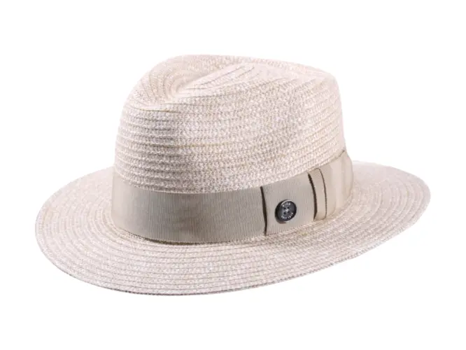 Fedora Sommerhut aus Leinen in Beige, Rubin, Blau und Grün