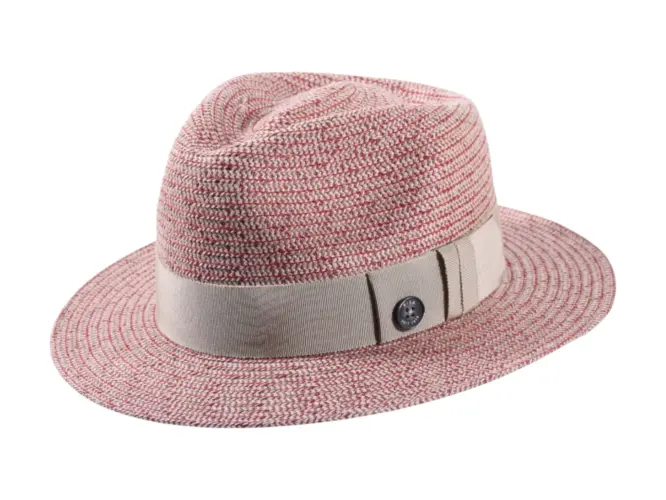 Fedora Sommerhut aus Leinen in Beige, Rubin, Blau und Grün