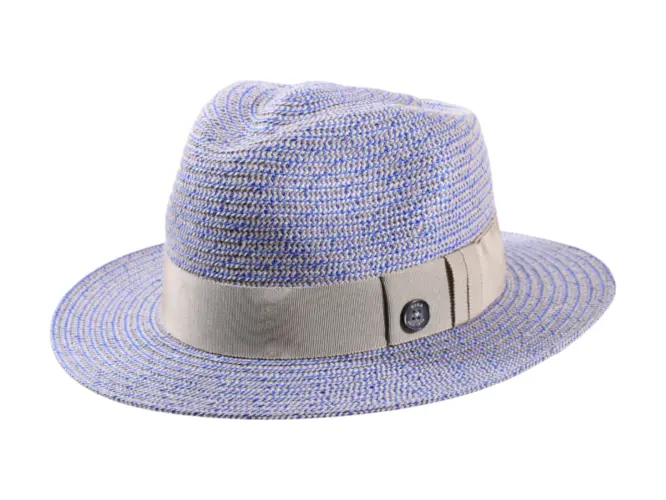 Fedora Sommerhut aus Leinen in Beige, Rubin, Blau und Grün