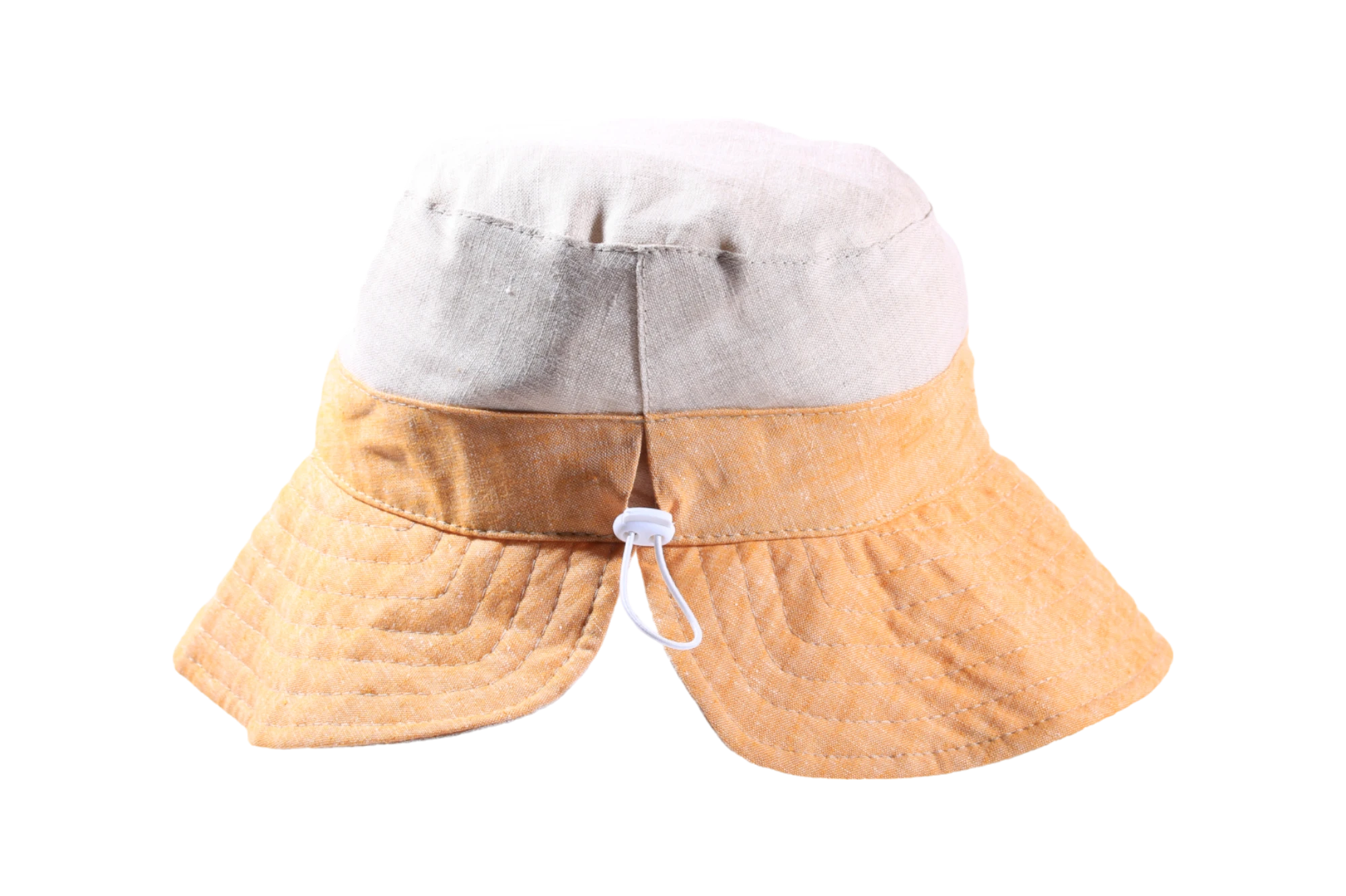 Sommerlicher Stoffhut aus Leinen und Baumwolle mit breitem Rand in Gelb, Nougat oder Rot