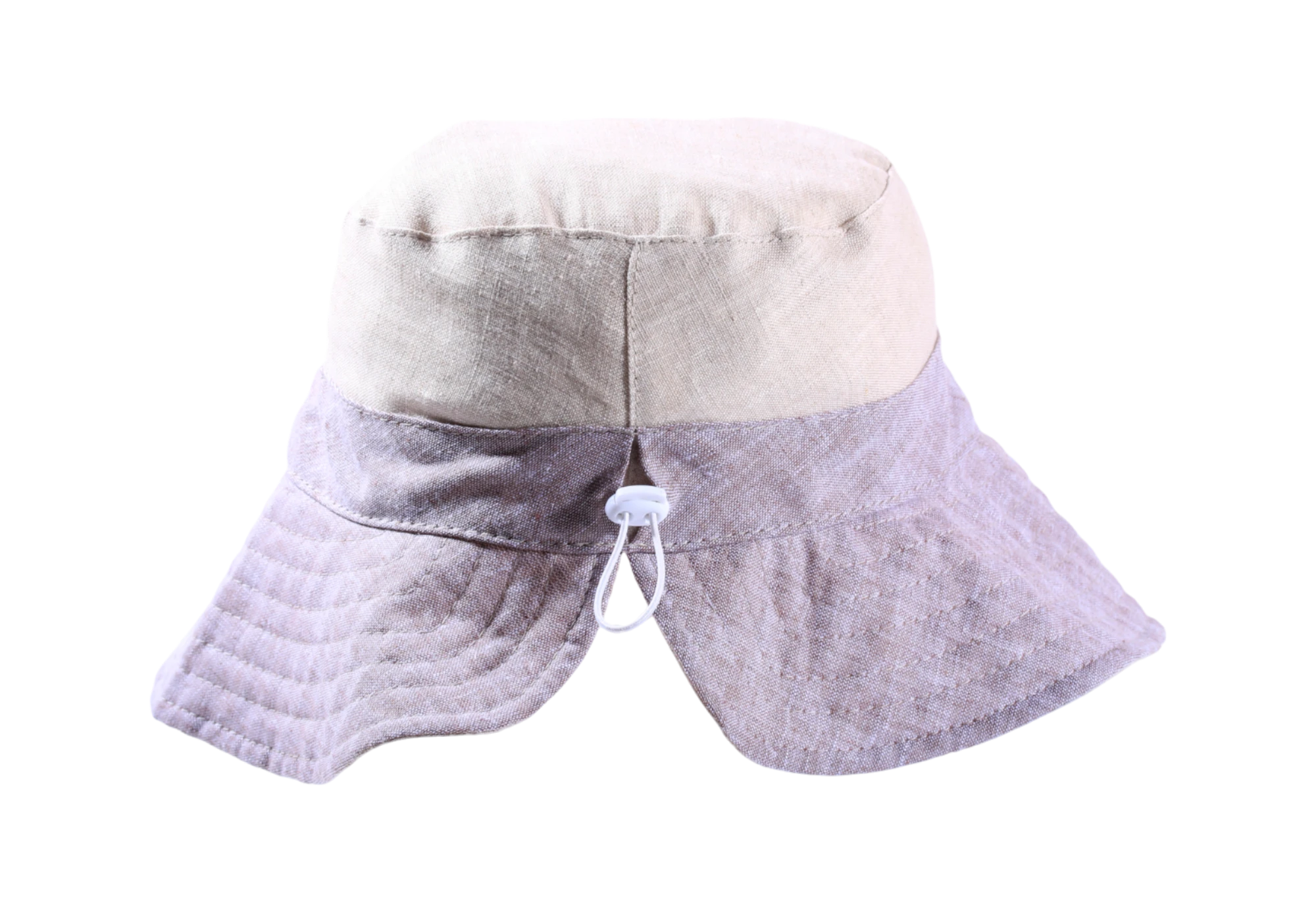 Sommerlicher Stoffhut aus Leinen und Baumwolle mit breitem Rand in Gelb, Nougat oder Rot