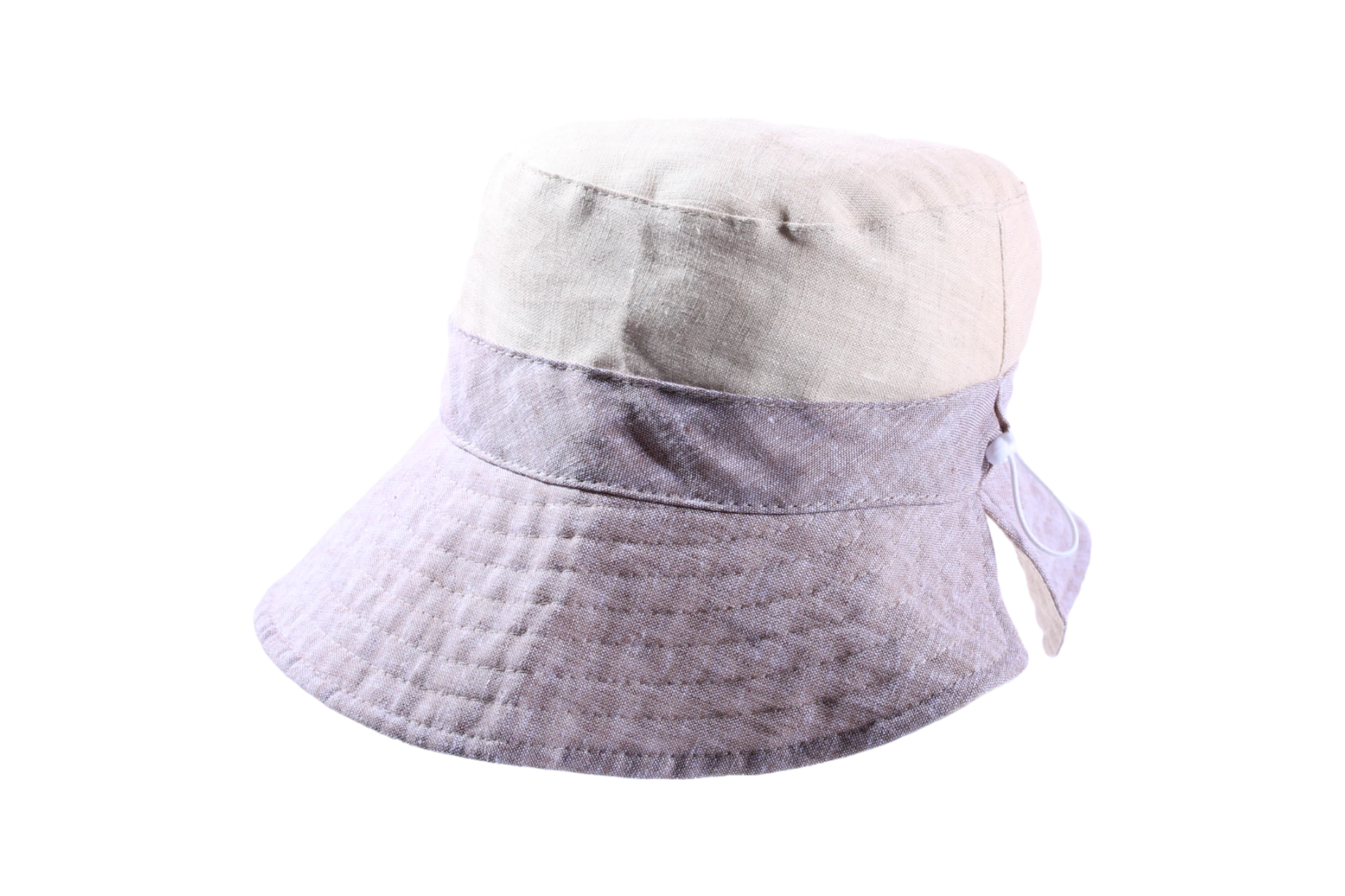 Sommerlicher Stoffhut aus Leinen und Baumwolle mit breitem Rand in Gelb, Nougat oder Rot