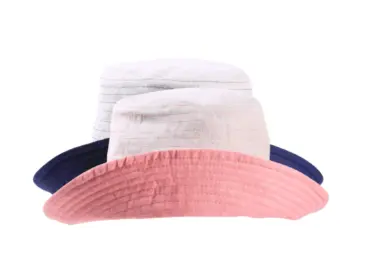 eversibler Sommerhut aus Leinen und Baumwolle in Fuchsia/Ecru und Navy/Ecru