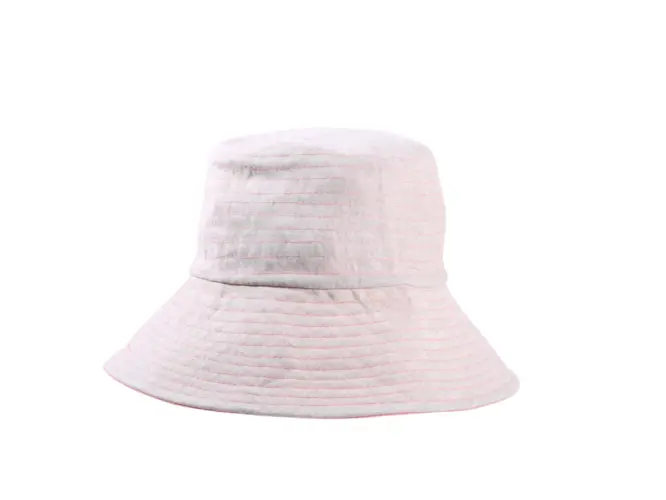 eversibler Sommerhut aus Leinen und Baumwolle in Fuchsia/Ecru und Navy/Ecru